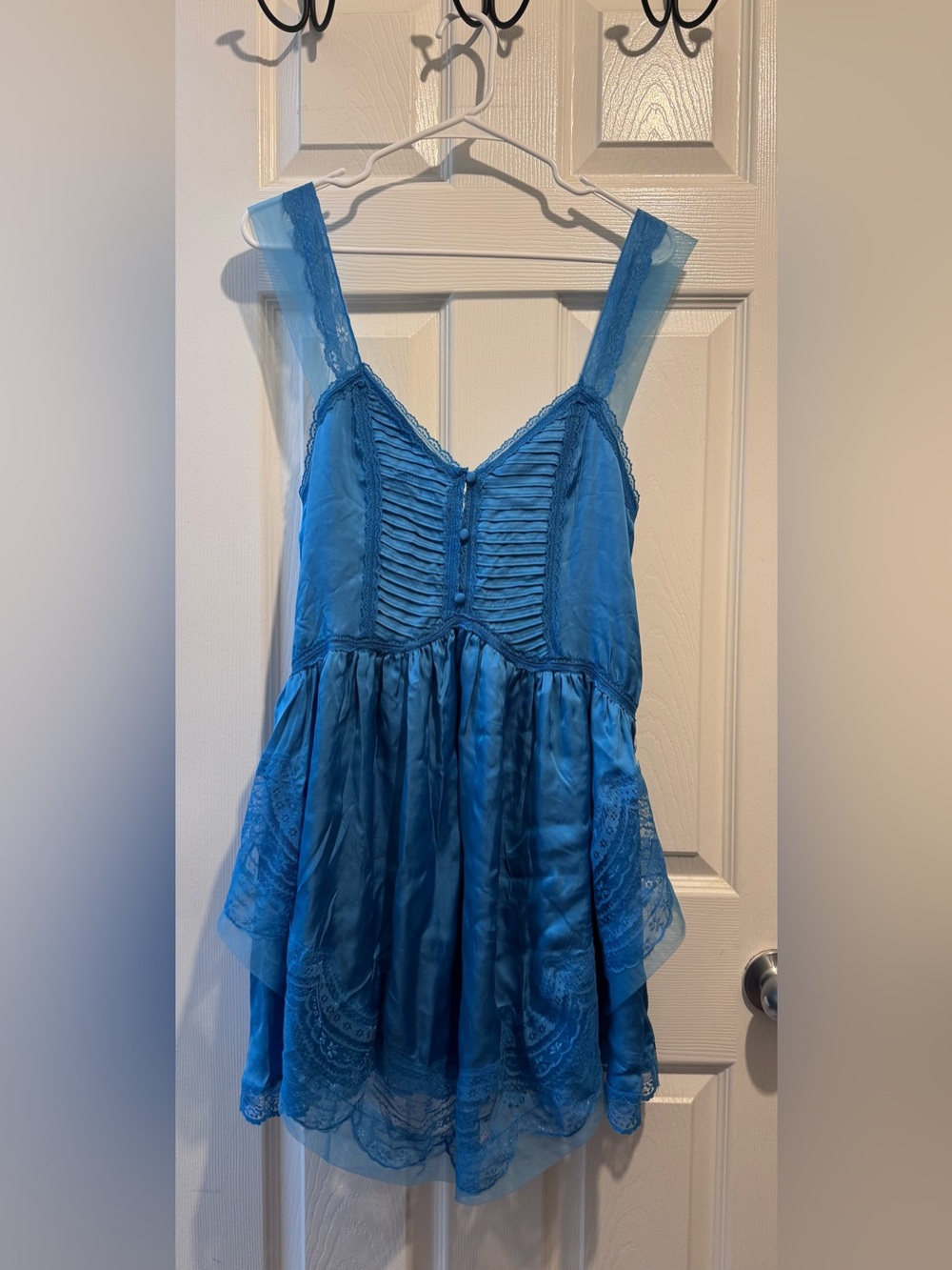 Blue Lace Babydoll Slip Dress